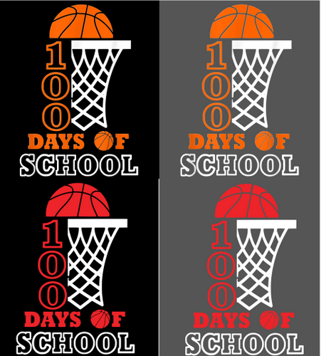 100 Days of School - Basketball T-Shirt