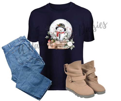 Snow Man Snow Globe T-Shirt