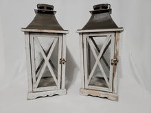 Load image into Gallery viewer, Wood Lantern with Metal Top
