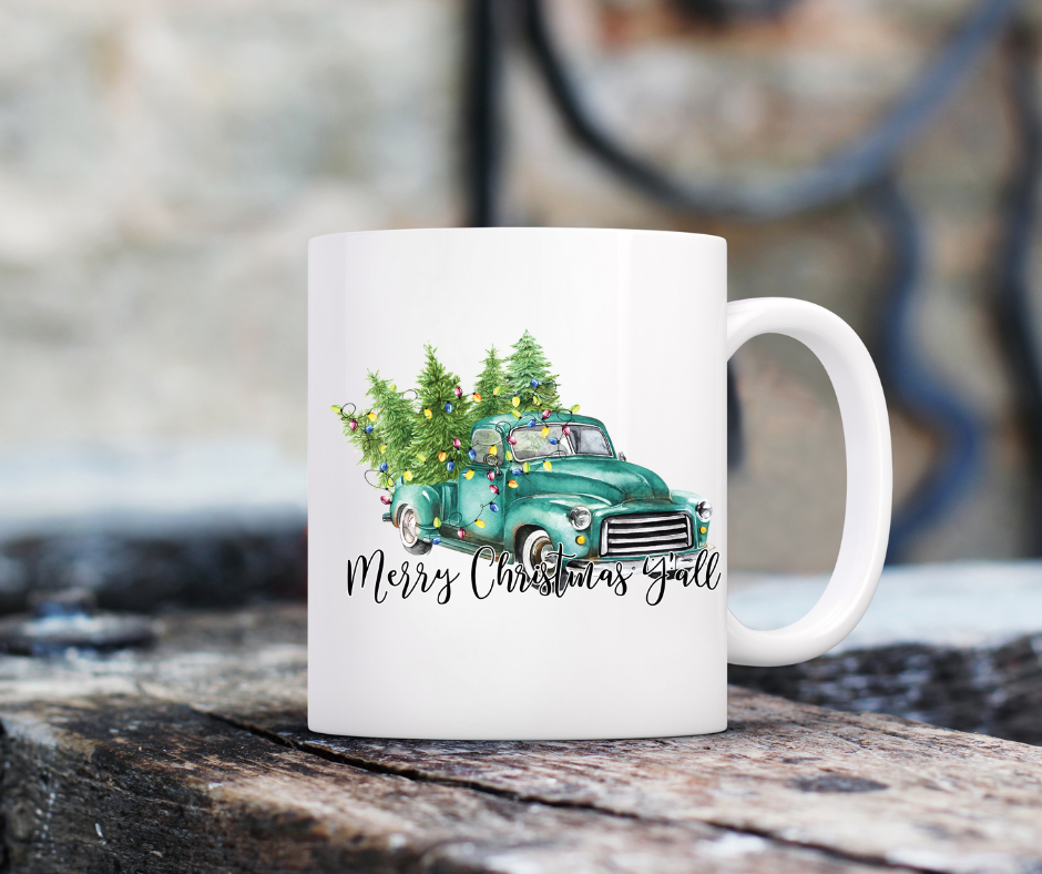 Merry Christmas Ya'll Truck Mug